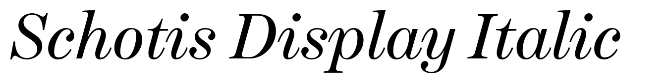 Schotis Display Italic
